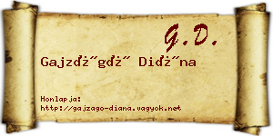 Gajzágó Diána névjegykártya